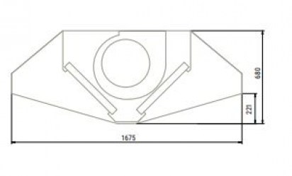 Campana Central 2250x1675x680 mm. con Turbina
